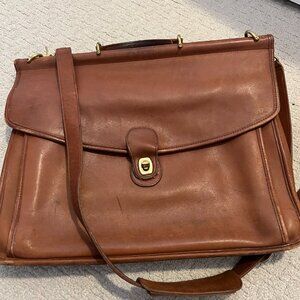 Coach Vintage USA Beekman Tan Leather BriefCase Laptop Messenger Bag